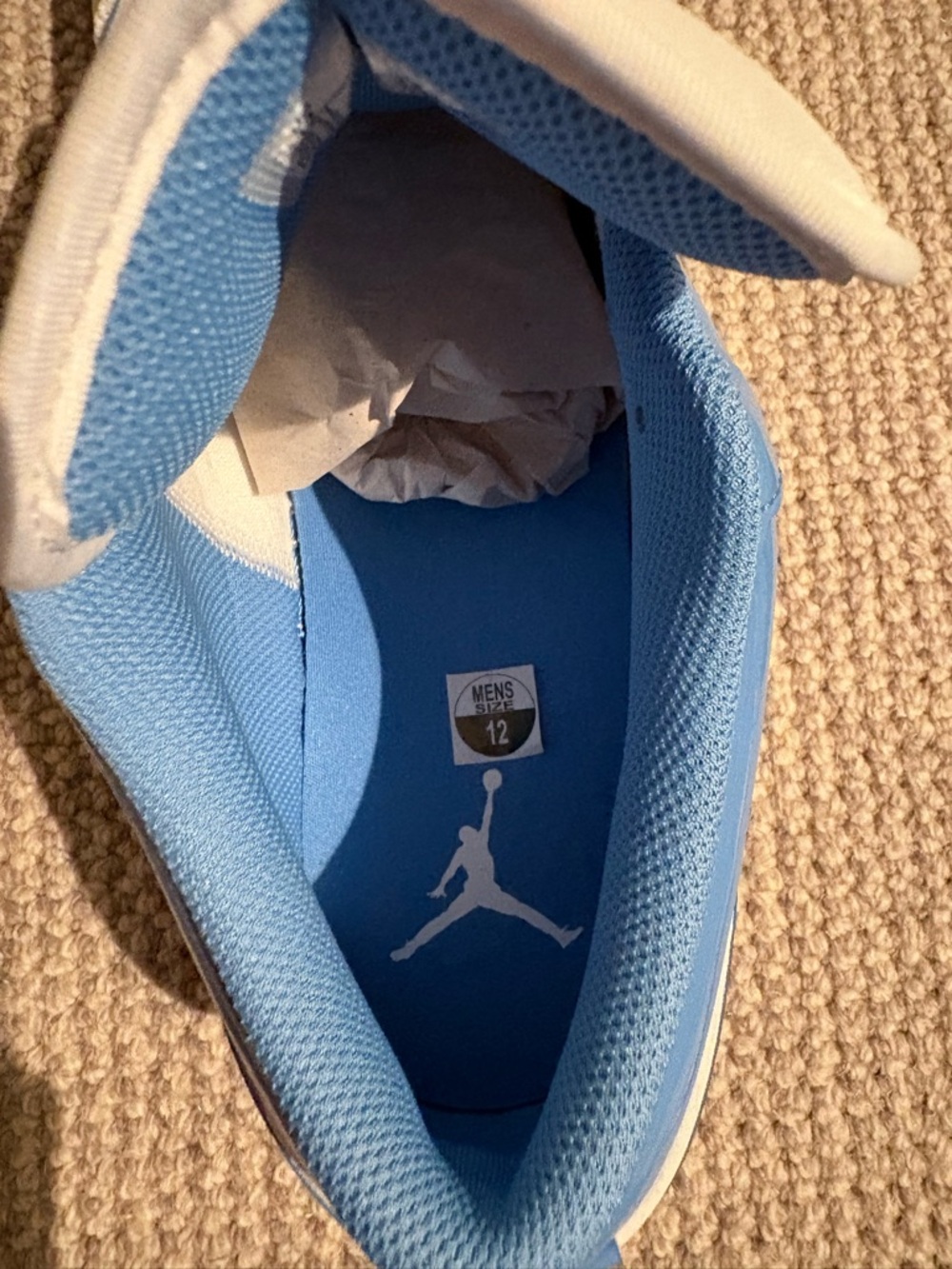 Jordan Light Blue and White Low-Top Sneakers - Picture 3 of 3